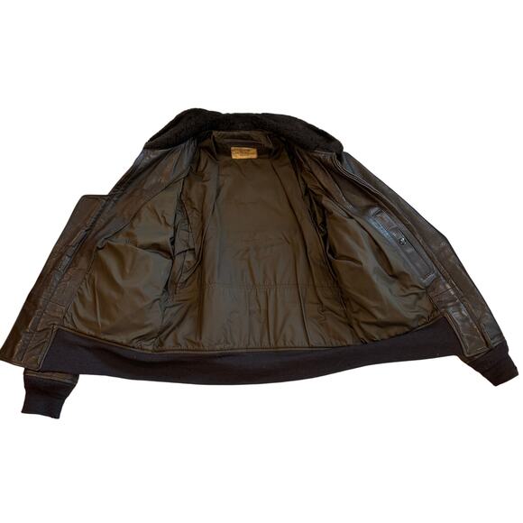 Vtg United States Navy G-1 Flight Jacket Mens 40 Brown Leather Bomber Military - Picture 5 of 13
